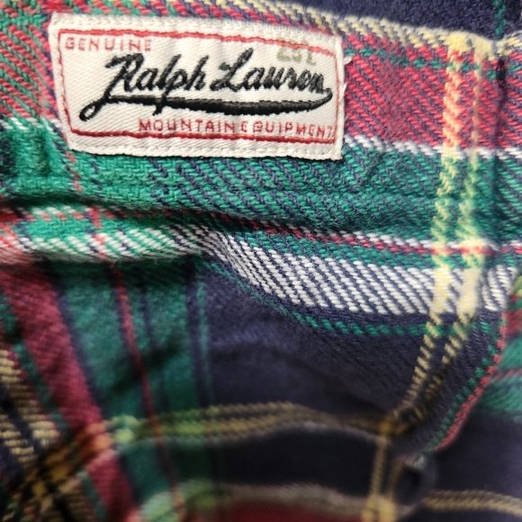 Vintage Genuine Ralph Lauren Mountain Equipment Plaid Flannel Men's Size L Red - Picture 4 of 6